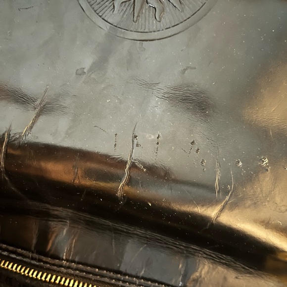 GIANNI VERSACE • AUTHENTIC VINTAGE BLACK GENUINE LEATHER SUNBURST LARGE TOTE BAG - Picture 14 of 16